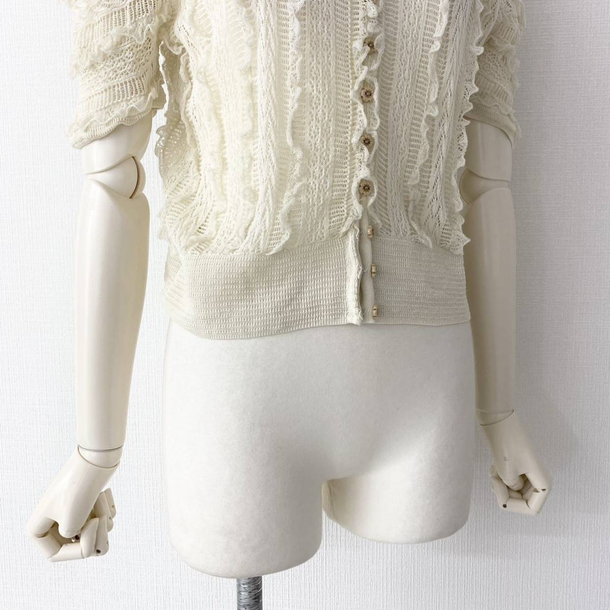 Oh20 RALPH LAUREN ラルフローレン 半袖カーディガン サイズM クリーム  