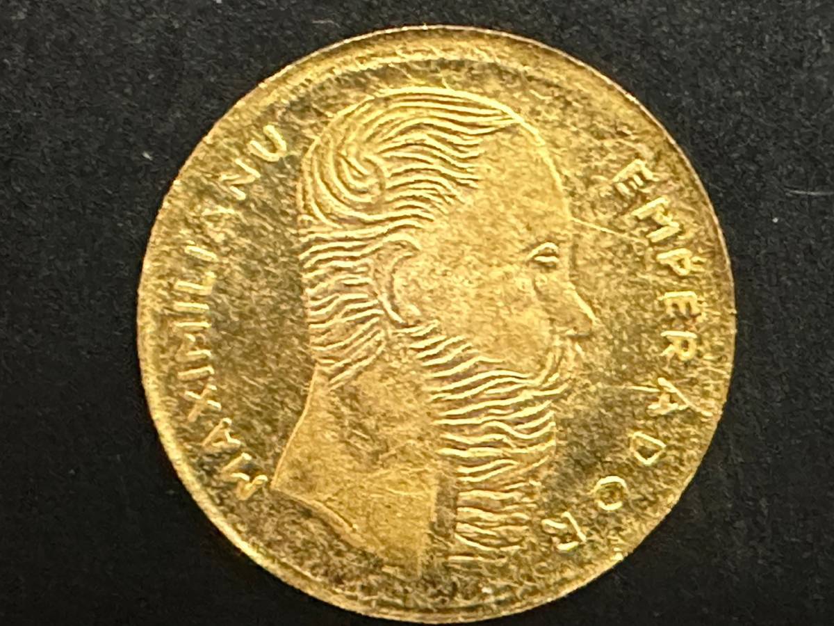 メキシコ 金貨/1865年/マクシミリアン皇帝/ミニ金貨/コイン/希少 管理1694