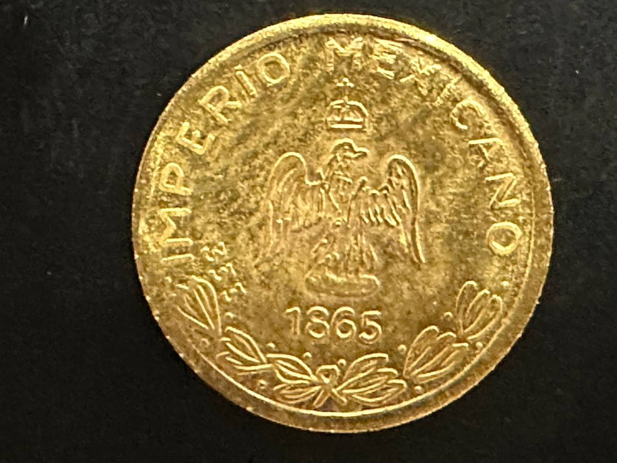 メキシコ 金貨/1865年/マクシミリアン皇帝/ミニ金貨/コイン/希少 管理1694