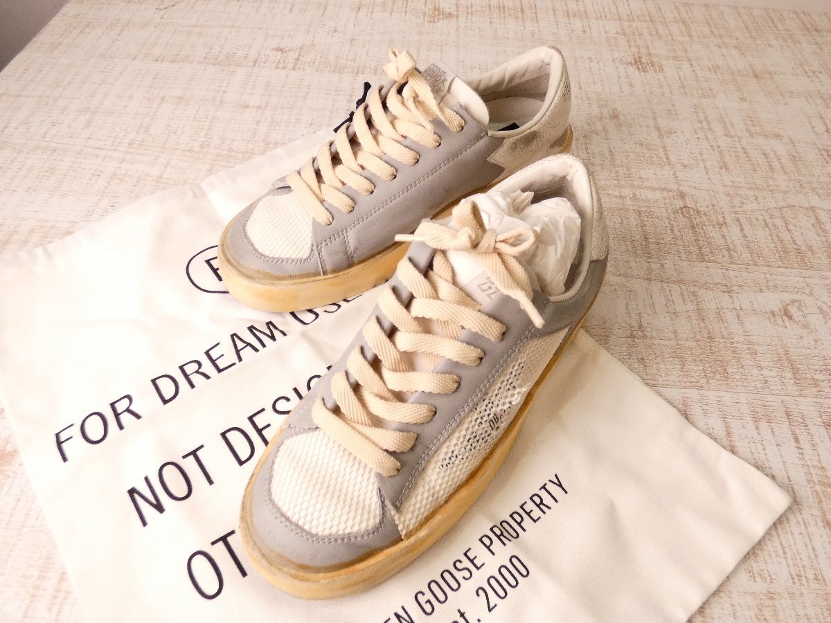 ゴールデングース Golden Goose　STARDAN メッシュコンビ スニーカー【L's(37)/6万円/灰色他/美Sランク】d3D0