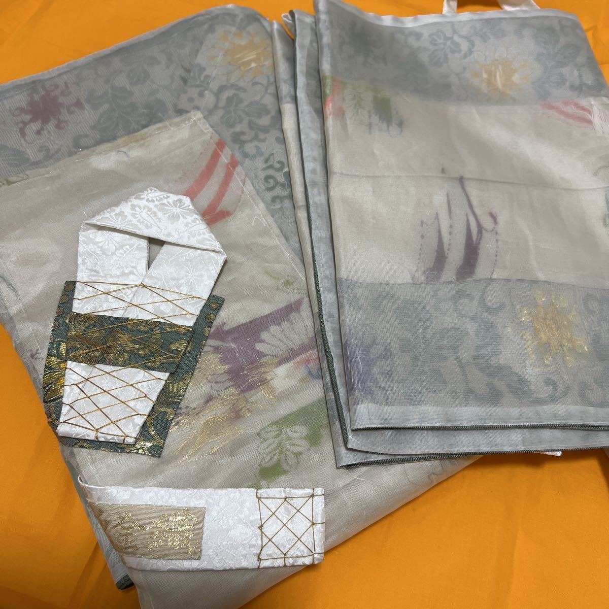 美品【本金製】【金襴七条袈裟】【衲衣】夏用 修多羅 正絹 法要 葬儀 