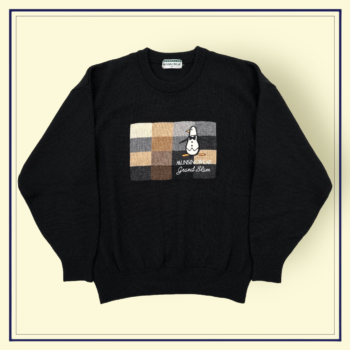 ゴルフ◇MUNSINGWEAR マンシングウェア BIGペンギン刺繍 ウールニット 