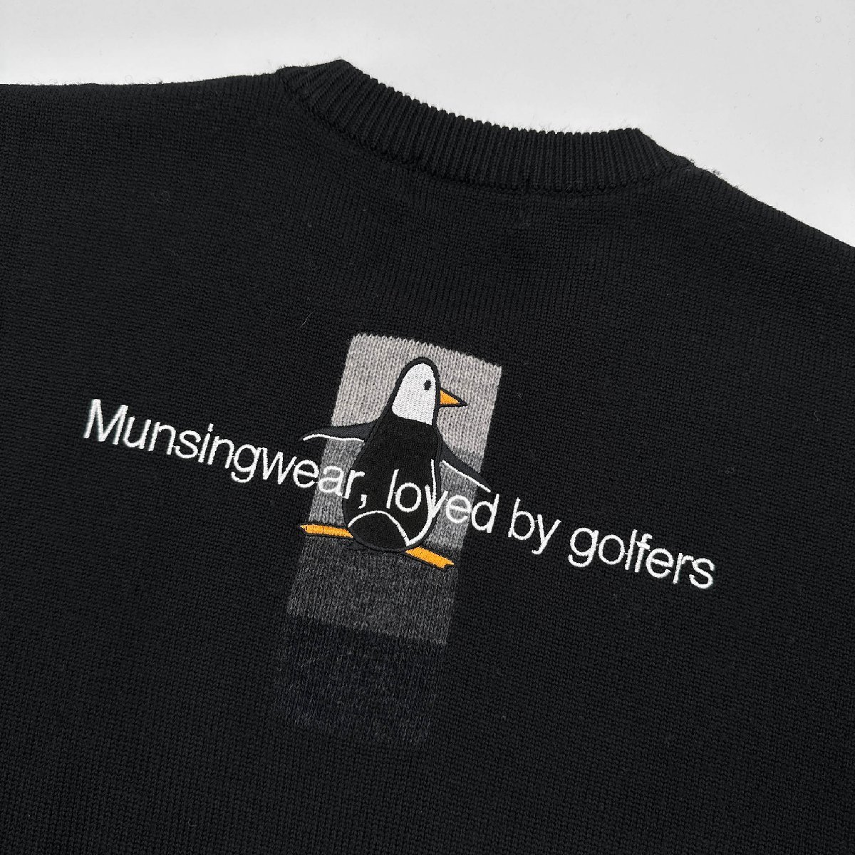 ゴルフ◇MUNSINGWEAR マンシングウェア BIGペンギン刺繍 ウールニット 