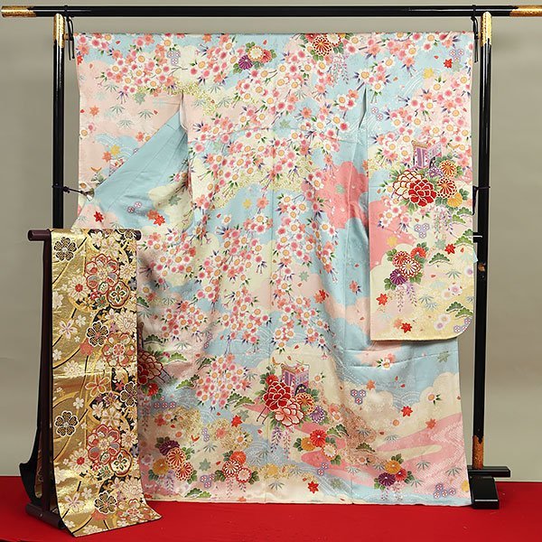 平和屋2□豪華振袖 駒刺繍 飛鶴雲文 暈し染め 金彩 逸品 cf3599 【公式