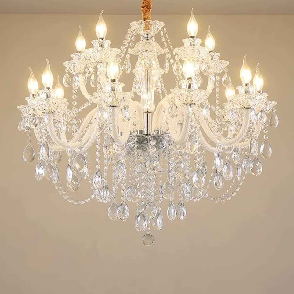 豪華新品★☆高級LED シャンデリア照明 K9 クリスタルシャンデリア リビングルーム 寝室 ホテル モダンインテリア 15灯