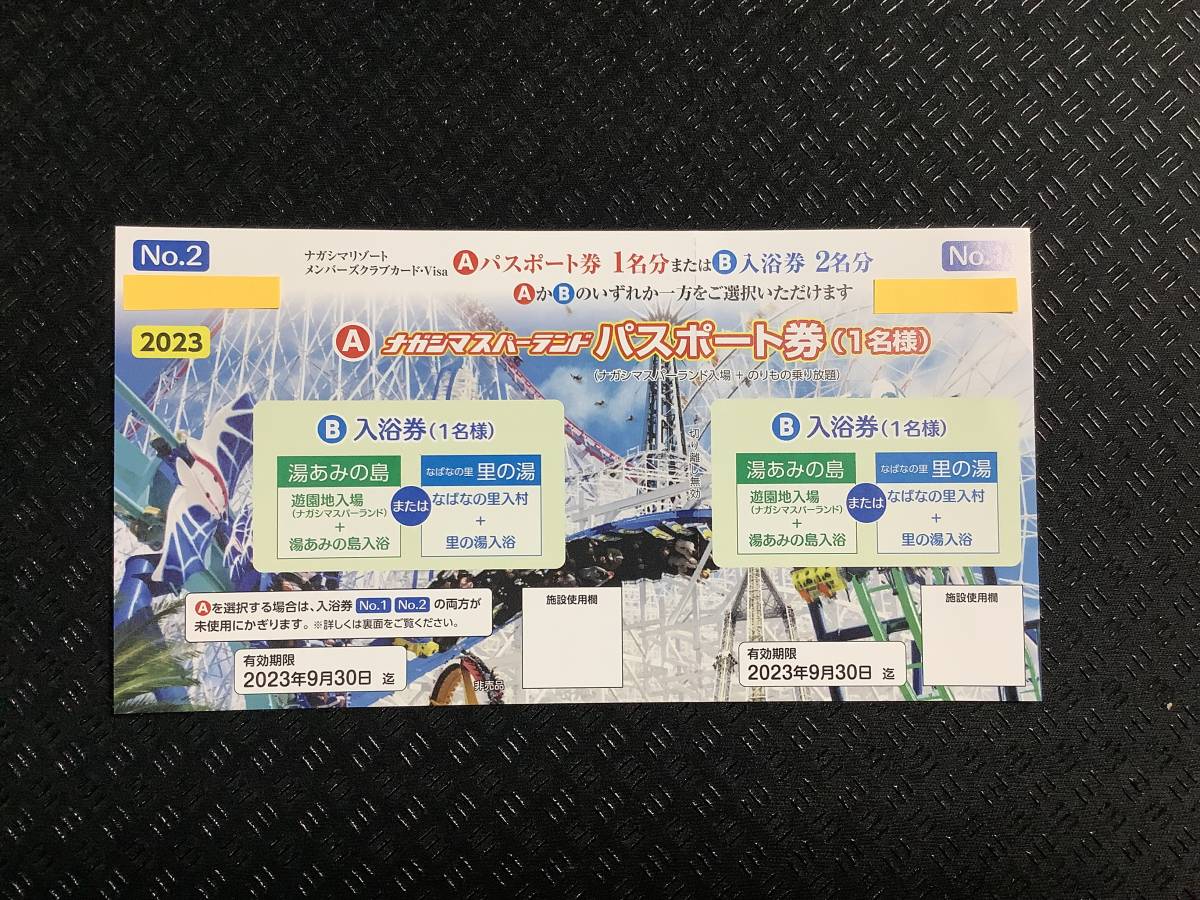 ◆◆ナガシマスパーランド　遊園地パスポート券　大人1枚　or 湯あみの島　大人2枚券（普通郵便送料無料）◆◆