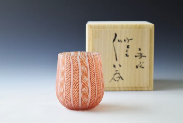 手吹 ヴェニス ぐい呑 藤田喬平 文化勲章 共箱 #112 藤田喬平 共箱 Gallery
