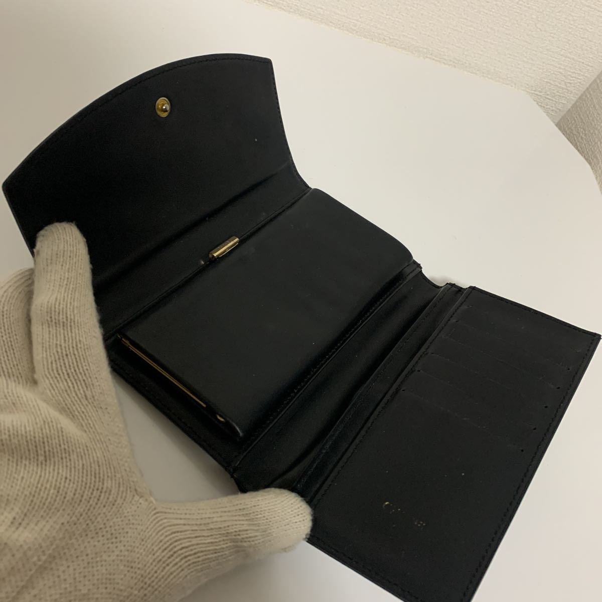 良品 CHANEL シャネル キャビアスキン ココマーク 三つ折り財布 長財布 