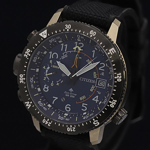 1円 保/箱付 稼働 良品 シチズン チタン プロマスター 30周年記念モデル J280-R011871 0077/1989 青文字盤 メンズ腕時計 KOR 4243300
