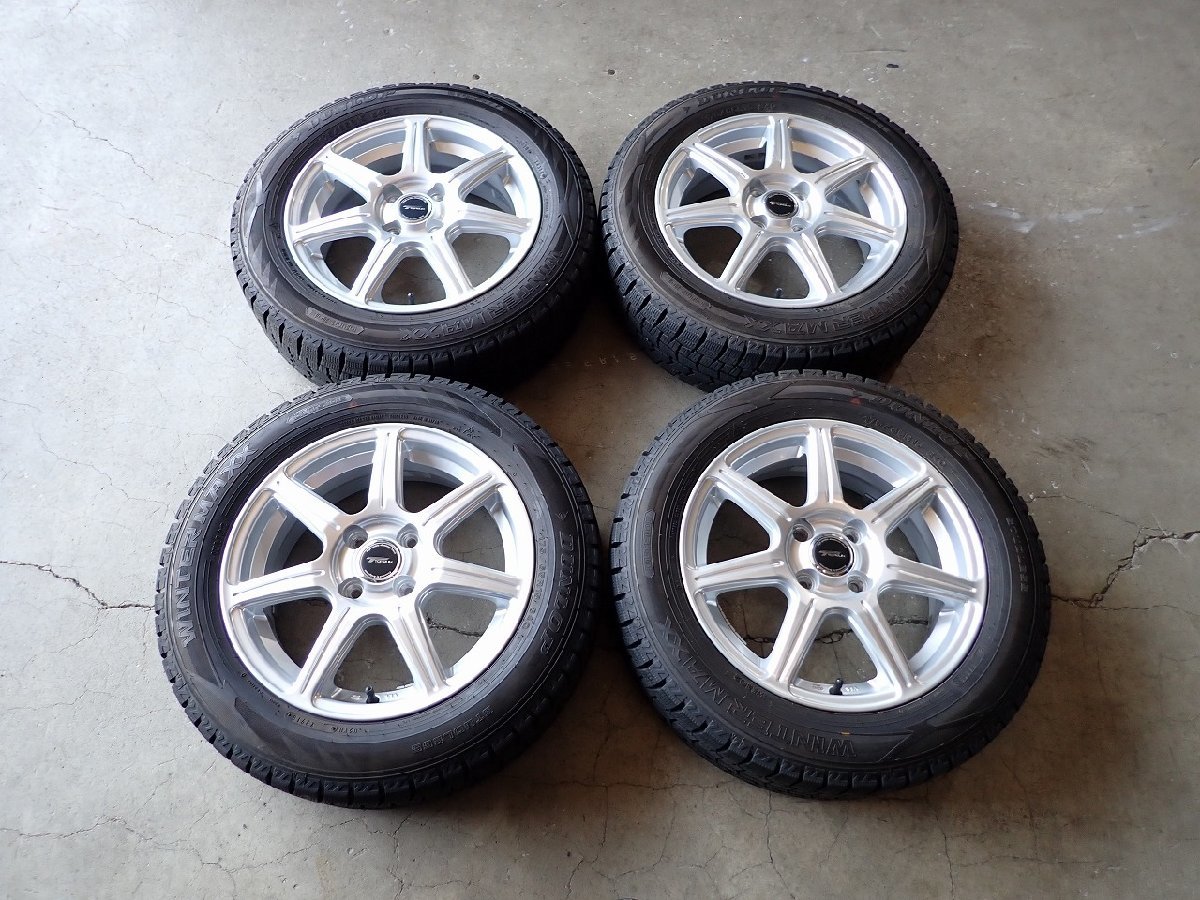 YS0534【送料無料175/65R15】アクア フィット スペイド スイフト キューブなどに 中古スタッドレス ▼15×5.5J 100/4H ET42▼