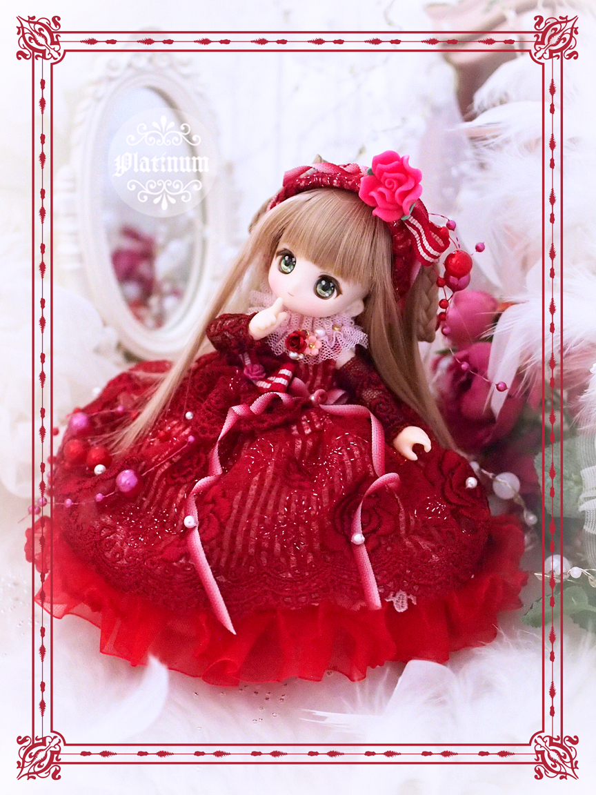 人気セール，人気 【ぷらちなの杜●紅薔薇少女～Rouge 2wayドレスセット～●オビツ11・ピコニーモPサイズ】
