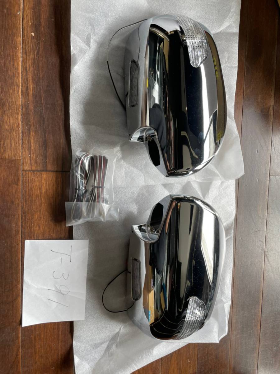 交換式200ハイエース120プラド215サーフLEDウインカードアミラー白塗装