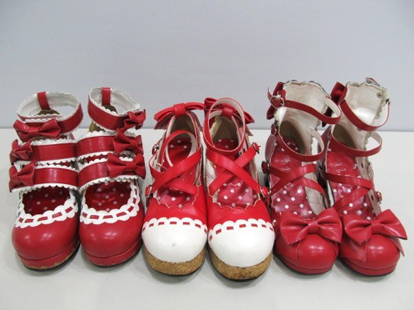 Angelic 第二通販 1円 アンジェリックプリティ 赤系 靴 3点 セット