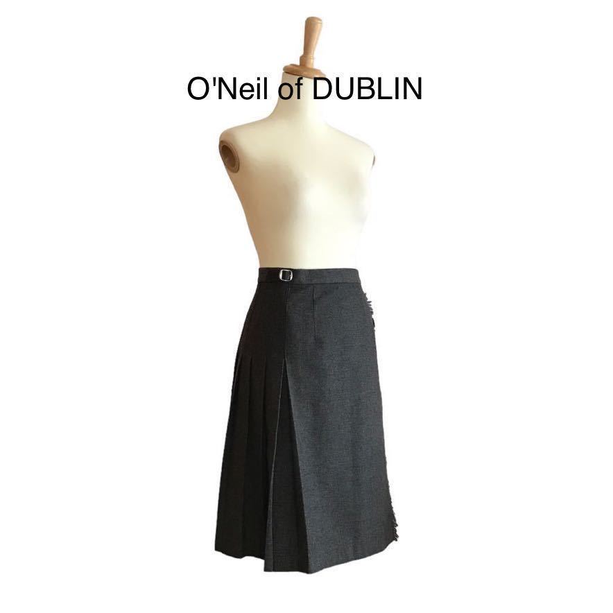 O'NEIL OF DUBLIN ウール キルト プリーツスカート