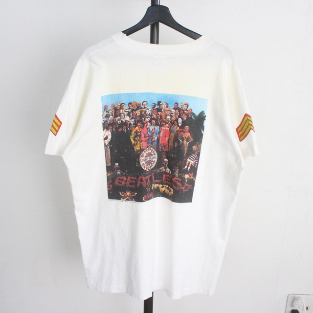 J640 90sビンテージ 半袖Tシャツ フルーツオブザルーム ビートルズ USA製 BEATLES■1990年代製 表記XLサイズ バンド ロック 白 80s 白 70s