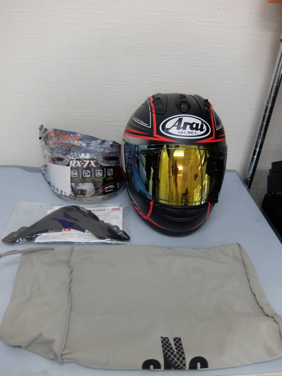 良品 Arai アライ フルフェイスヘルメット RX-7X ブラック57・58CM