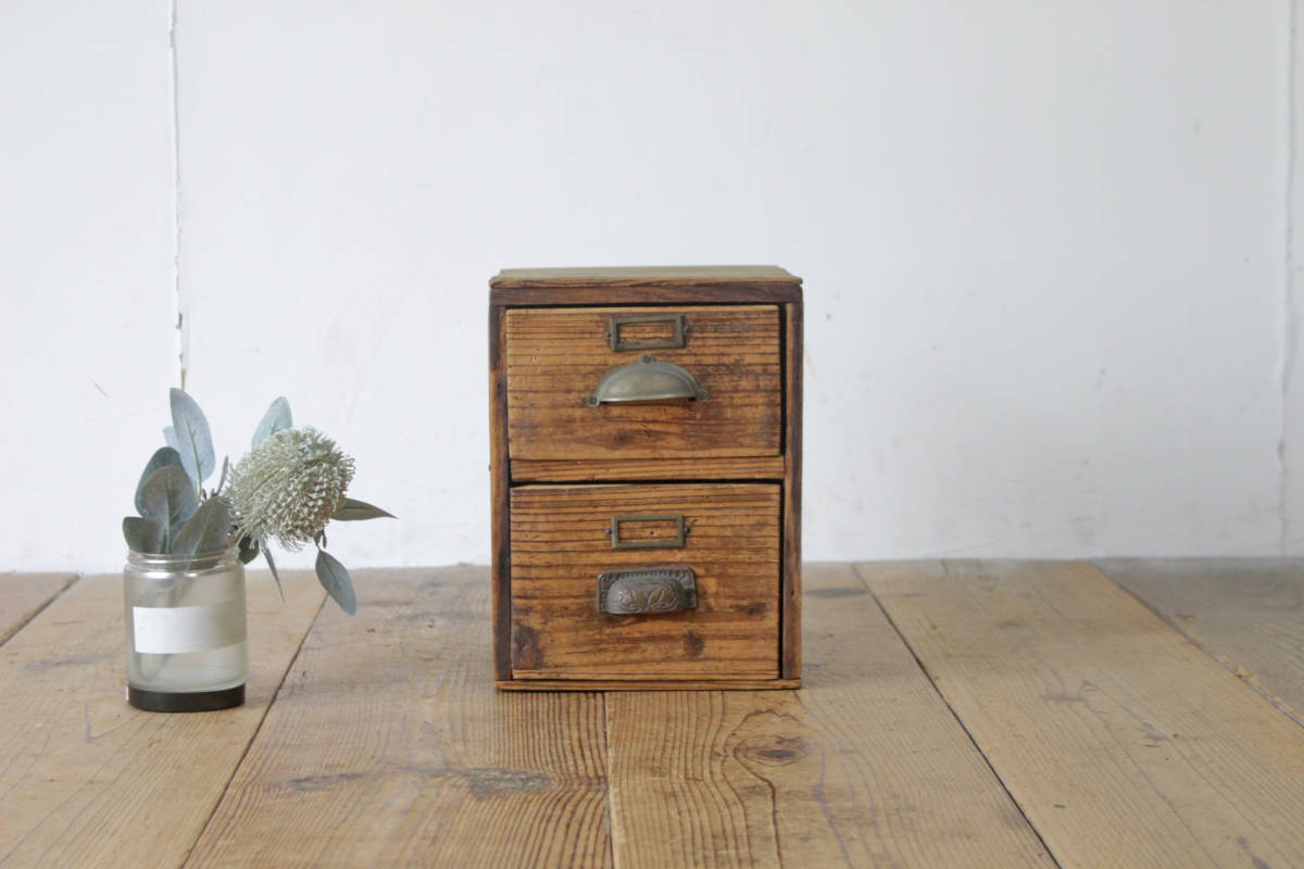 レトロ 卓上 小引き出し 抽斗 6杯 収納 小物入れ レターケース A4 木製