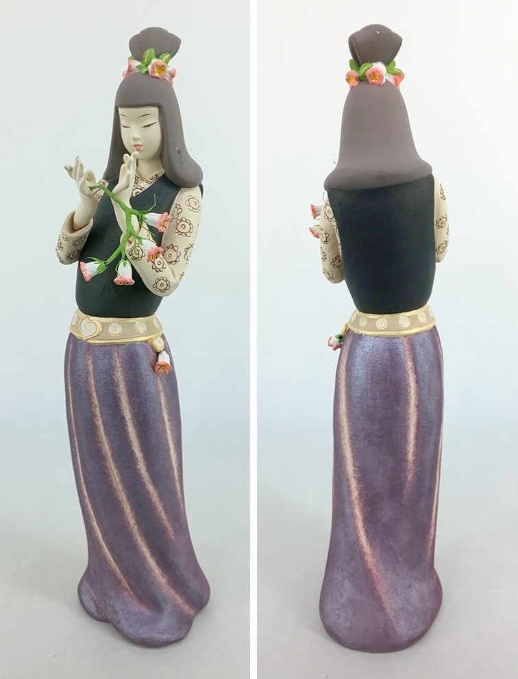 博多人形 日本人形 伝統工芸 静 陶器人形 陶器 焼物 置物 西頭哲三郎作