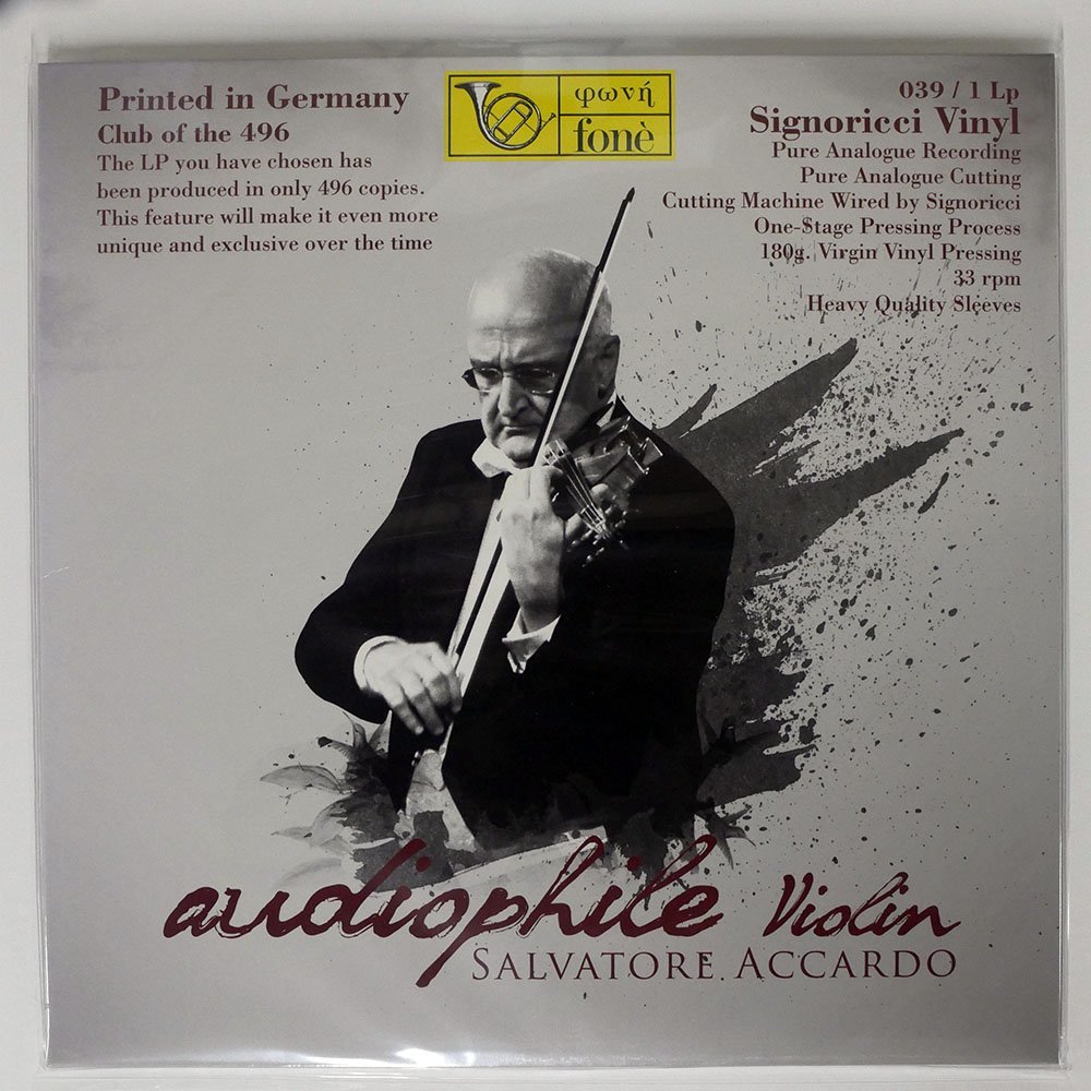 伊 高音質 重量盤 外カバー SALVATORE ACCARD&frasl;AUDIOPHILE VIOLIN&frasl;FON