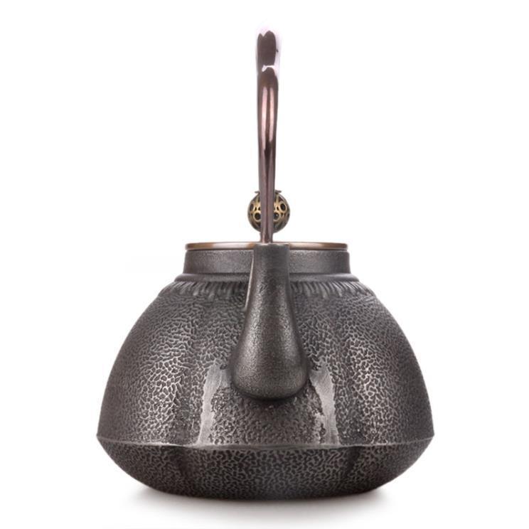 美品登場提梁壺 砲口 鉄器 老鉄瓶 対応 鉄やかん 鉄分補給 鉄びん☆1.2