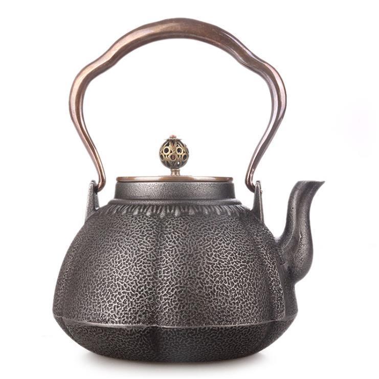 美品登場提梁壺 砲口 鉄器 老鉄瓶 対応 鉄やかん 鉄分補給 鉄びん☆1.2