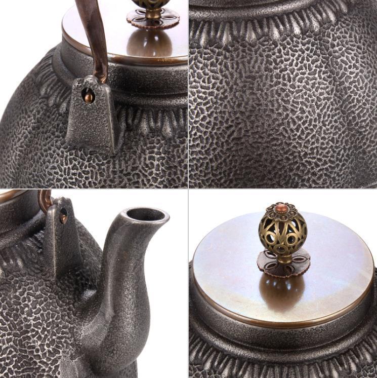 美品登場提梁壺 砲口 鉄器 老鉄瓶 対応 鉄やかん 鉄分補給 鉄びん☆1.2
