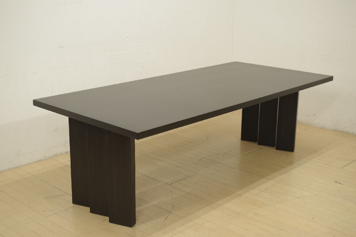 展示品 カリモク 最上位モデル スタンダードモダン ダイニングテーブル DU7240 オーク無垢材 厚天板 食堂机 食卓机 大型 幅220cm 定価61万