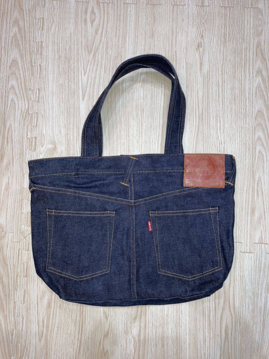 EVISU エヴィス デニム ジーパン型 カモメなし トートバッグ 日本製 A4