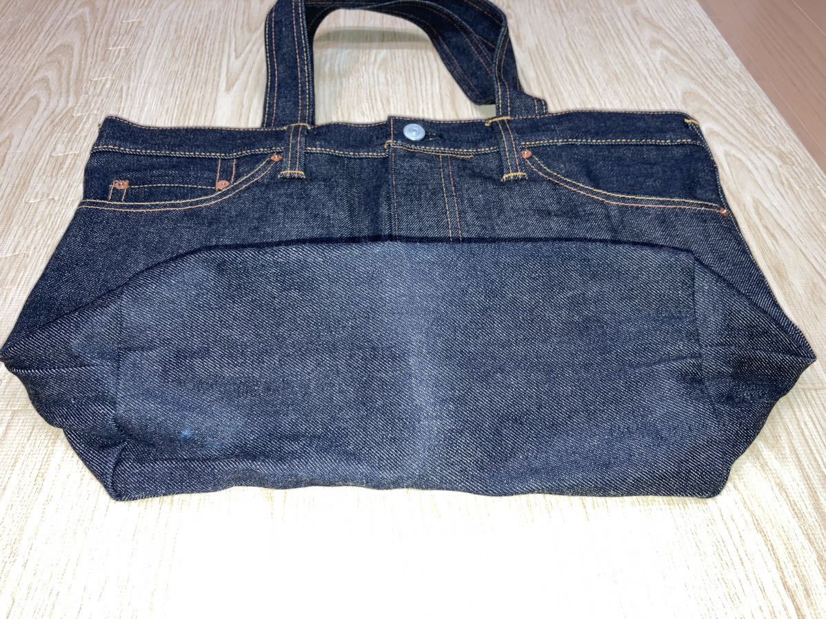 EVISU エヴィス デニム ジーパン型 カモメなし トートバッグ 日本製 A4