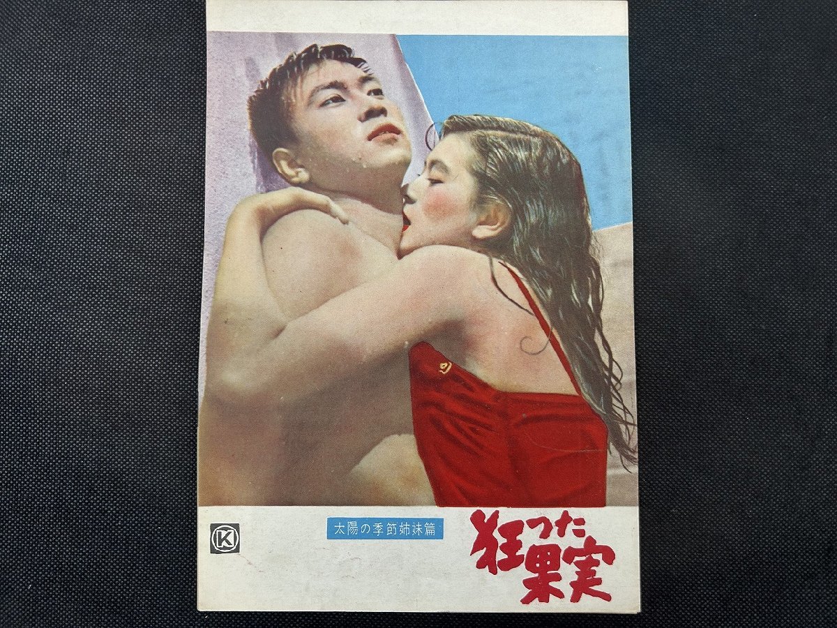 ○AB10/B5判 映画パンフレット 【狂った果実/太陽の季節姉妹編】/中平康 監督/石原裕次郎 他/石原慎太郎 原作/1円～_1