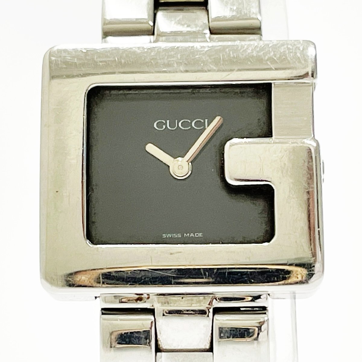 【1円スタート】GUCCI グッチ 3600L スクエア SS ブラック文字盤 クオーツ レディース腕時計 ジャンク 193896