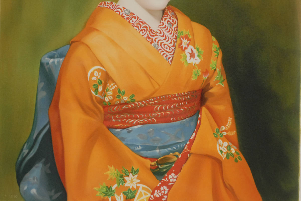 小松崎邦雄 フランス人形 リトグラフ 絵画 美術 芸術 額装 美術品 アート 小松崎邦雄「若い舞子」舞妓図／リトグラフ 心庵額装 A928 舞妓の世界