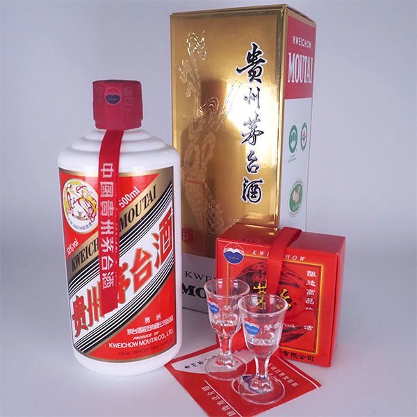 1円～★貴州茅台酒 マオタイ酒 天女ラベル 2019 ＊グラス 箱付 500ml/967g 53% 中国酒 MOUTAI H27018