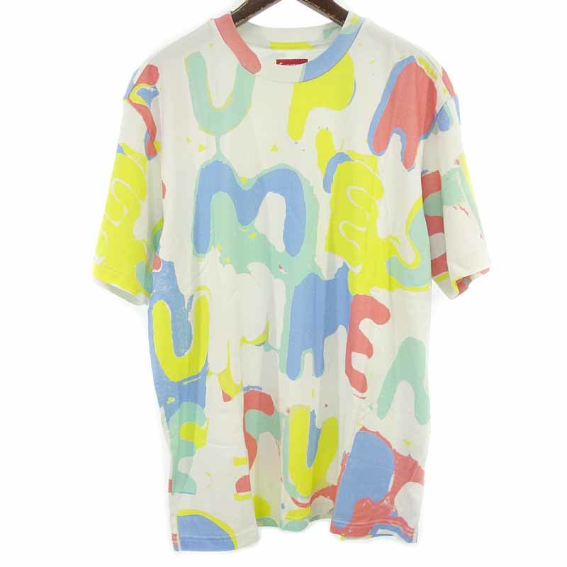 特別価格】SUPREME 20SS Painted Logo S/S Top 総柄 半袖 Tシャツ
