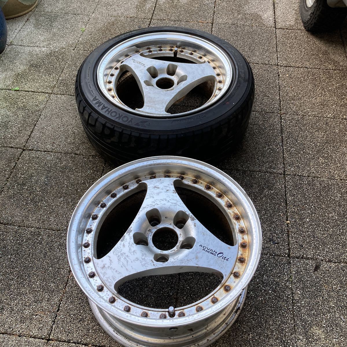 アドバン oni 16インチ 8jj ＋25 5穴114.3 2本 深リム 当時物 WORK 