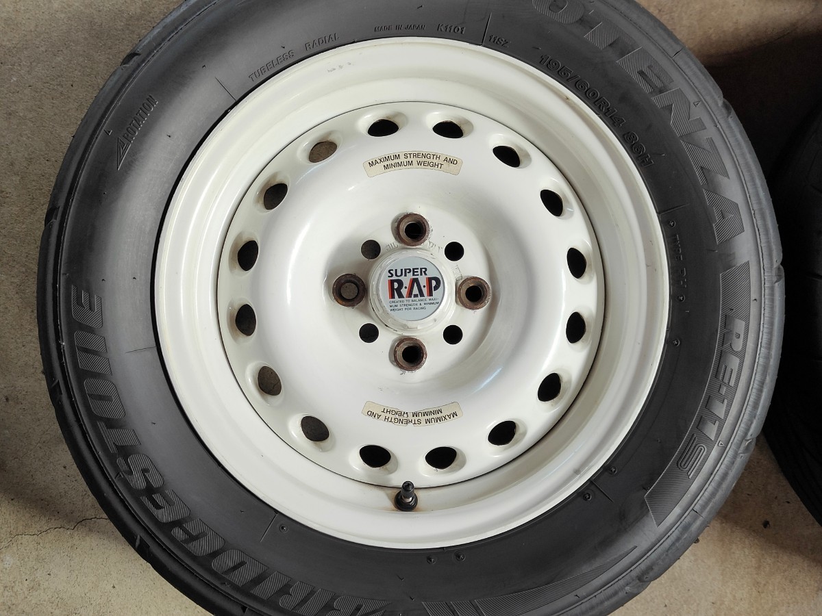 【スーパーRAP】14×6J+38 4H-100 スーパーラップ アルミホイール ポテンザ ネオバ 当時物 RAYS ENKEI ZZE123 EP91 NCP13 AE111 JN15 EG6等 14インチ スーパーラップ SUPER スーパーラッ スーパーRAP14×6J+38 シルバー