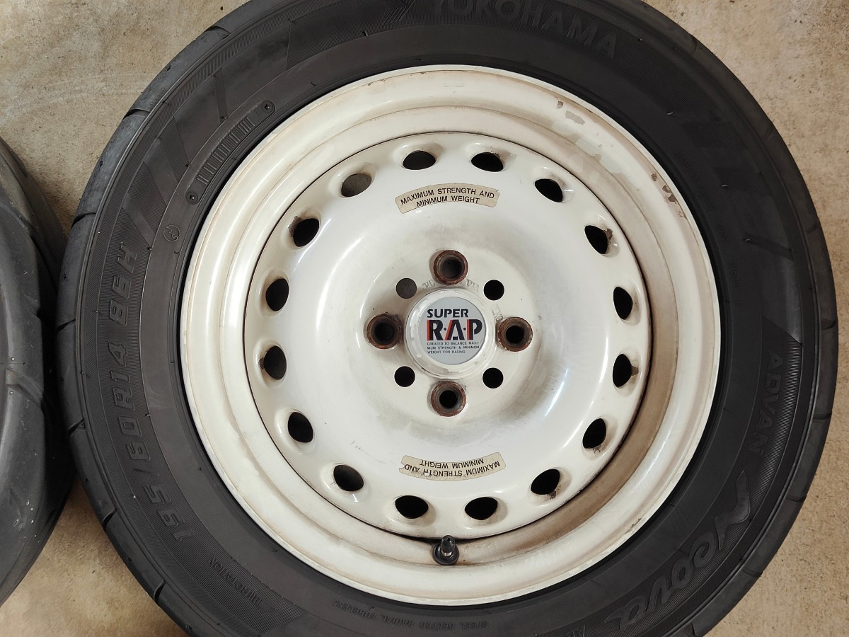 【スーパーRAP】14×6J+38 4H-100 スーパーラップ アルミホイール ポテンザ ネオバ 当時物 RAYS ENKEI ZZE123 EP91 NCP13 AE111 JN15 EG6等 14インチ スーパーラップ SUPER スーパーラッ スーパーRAP14×6J+38 シルバー
