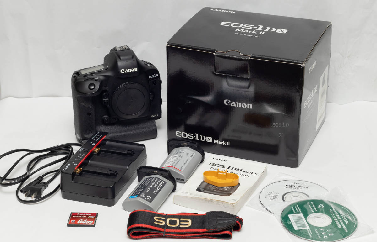 【送料無料】Canon キャノン EOS-1D X Mark II ボディ　互換バッテリー・コンパクトフラッシュ付き