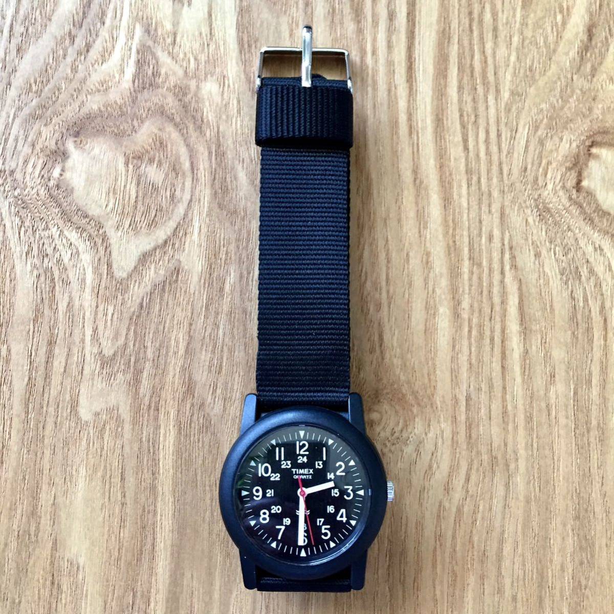 美品 BEAMS TIMEX CAMPER Military Watch ビームス タイメックス ミリタリーウォッチ 腕時計 クォーツムーブメント プラスチック風防 米軍