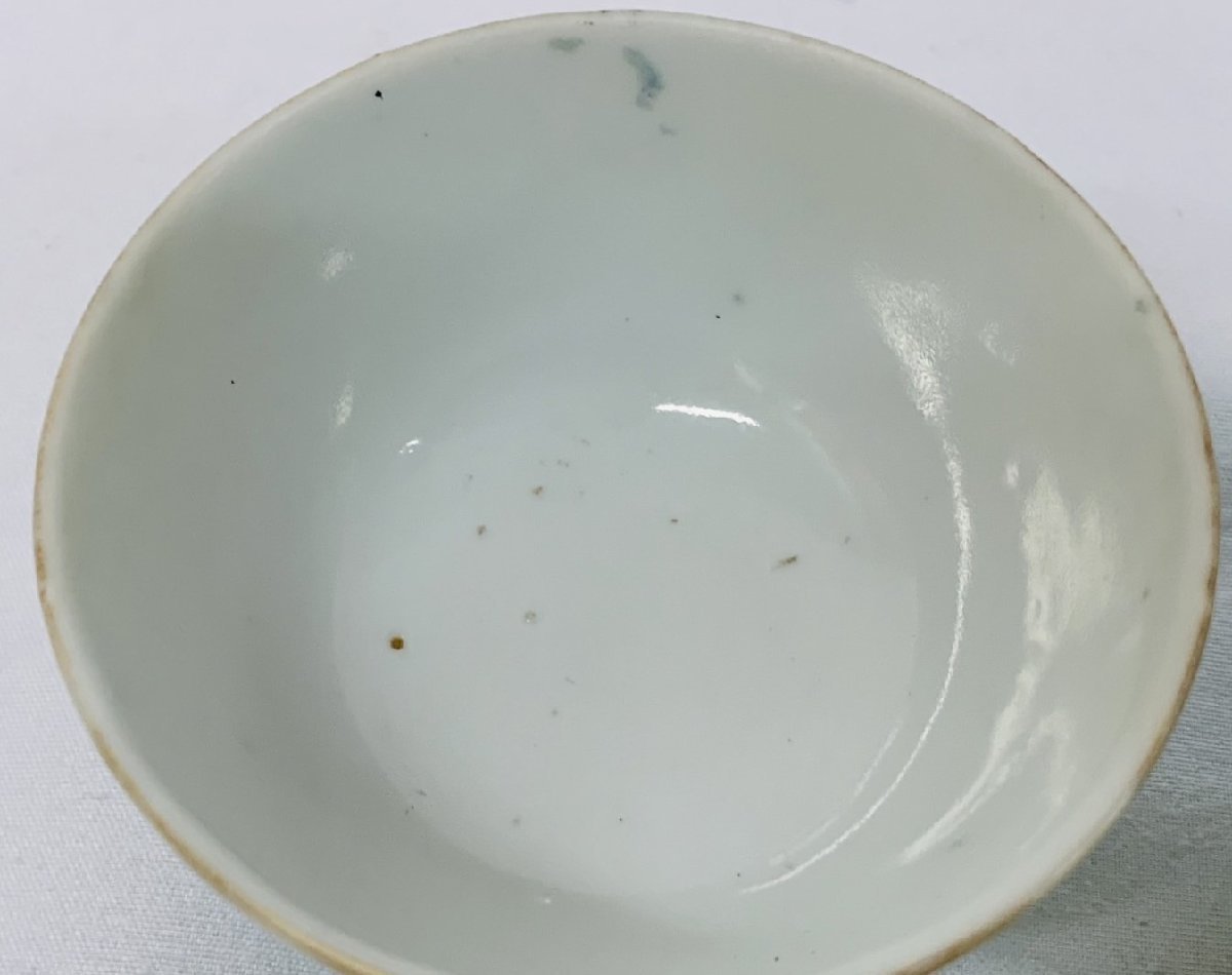 骨董】中国古玩 唐物 十錦手 色替 煎茶碗 五客 煎茶道具