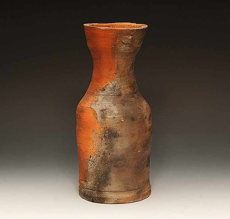 星庵厳選企画　人間国宝　藤原啓　備前窯変耳付花入　最上作　共箱 星庵特別企画 備前 中村六郎 共箱 窯変出来 人間