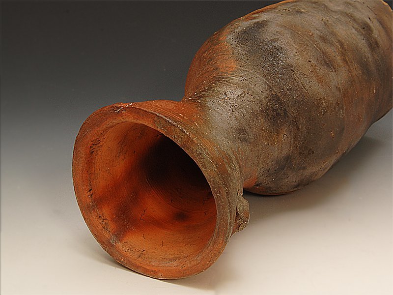 星庵厳選企画　人間国宝　藤原啓　備前窯変耳付花入　最上作　共箱 星庵特別企画 備前 中村六郎 共箱 窯変出来 人間