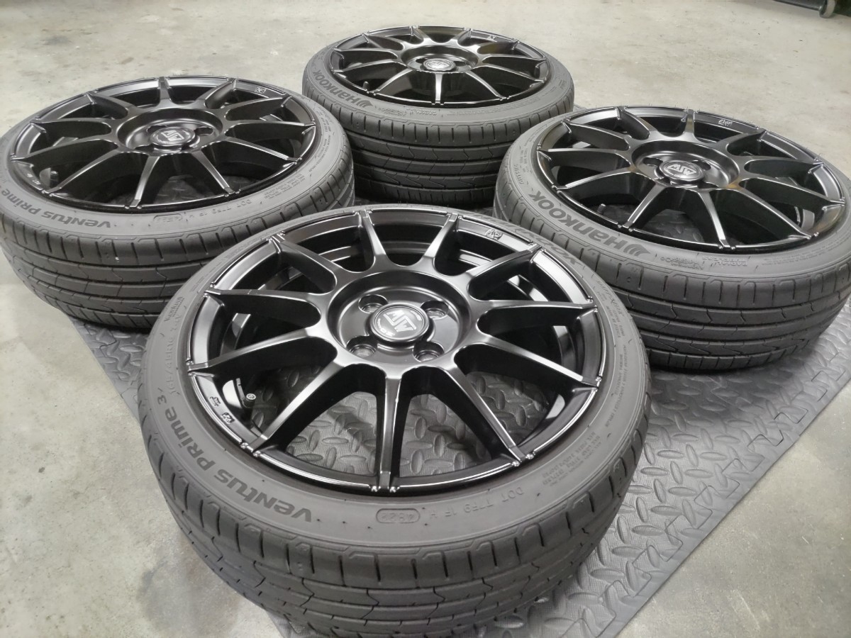美品 OZ MSW 85 16インチ 6.5J +50 4穴 PCD100 バリ山 ハンコック 165 