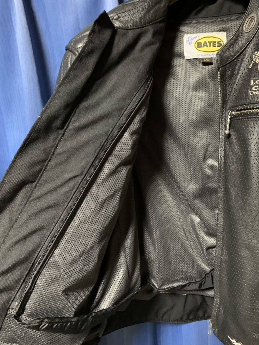 BATES ベイツ 本革 パンチングレザージャケット 2way 袖取り外し可能 