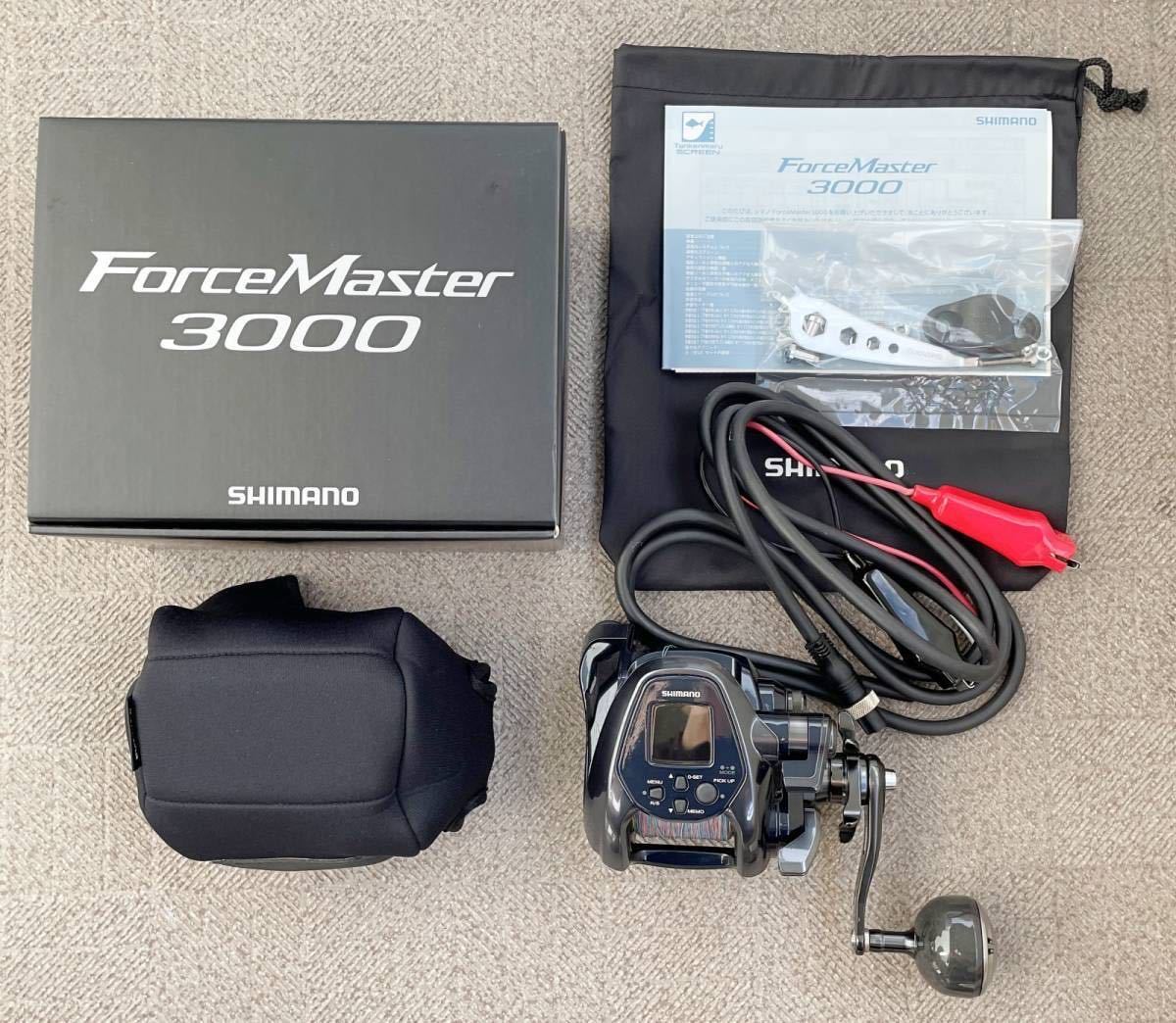 シマノ 22 フォースマスター 3000 & シマノ 電動リールカバー PC-032L PEライン付き 美品 匿名配送