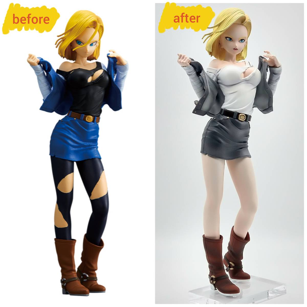 リペイント 二次元 フィギュア ドラゴンボール 人造人間18号 顔リアル