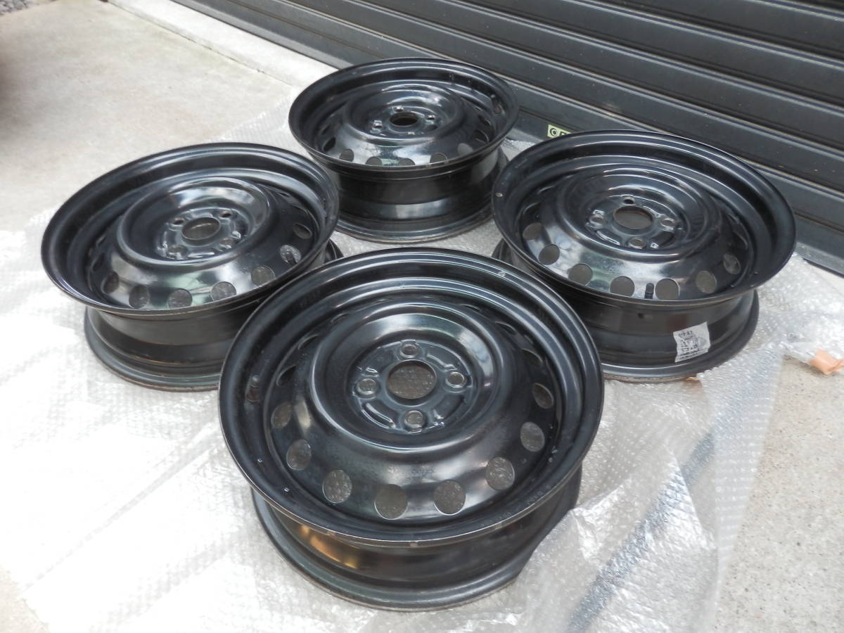 純正鉄チン 5J-15インチ PCD100 ET35 4Hスチール三菱アイミーブiミーブ リア用4枚(検7j6jDA64Vプロボックスサクシードリフトアップエブリー