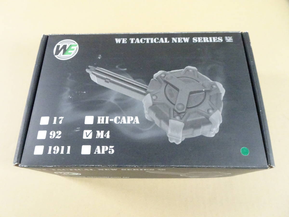 16/850★WE　ドラムマガジン M4タイプ★ガスブローバック用マガジン★中古品 AW Custom WE&frasl;M4GBB 350連ガスドラムマガジン >