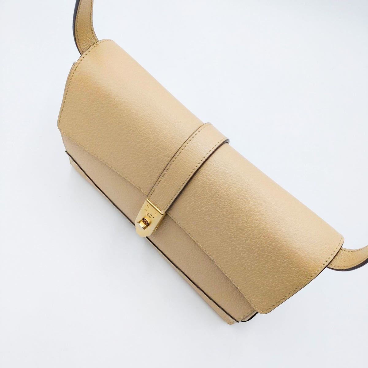 1円 セリーヌ CELINE ショルダーバッグ レザー 本革 ゴールド金具 