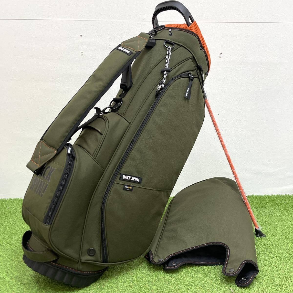 未使用 BACKSPIN バックスピン キャディバッグ カーキ BACKSPIN 